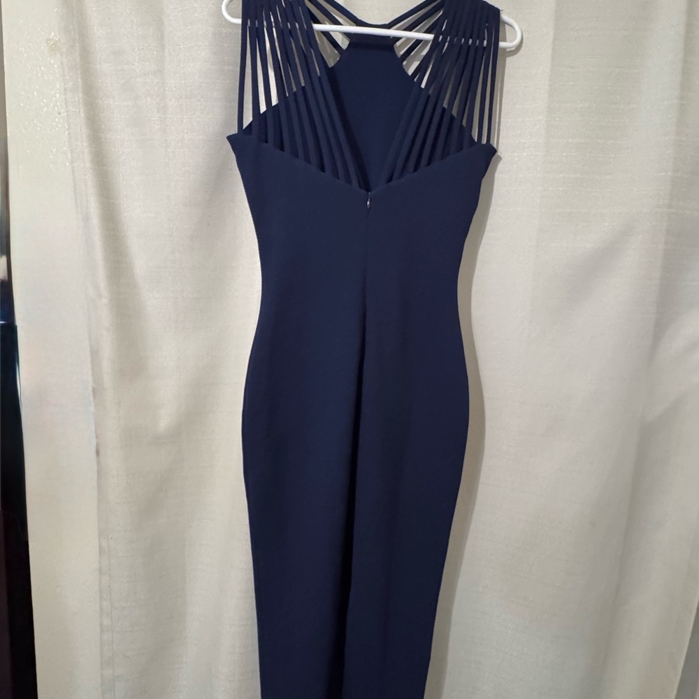 Dress the Population Navy Strappy Halter Midi Dress size small - Picture 6 of 9